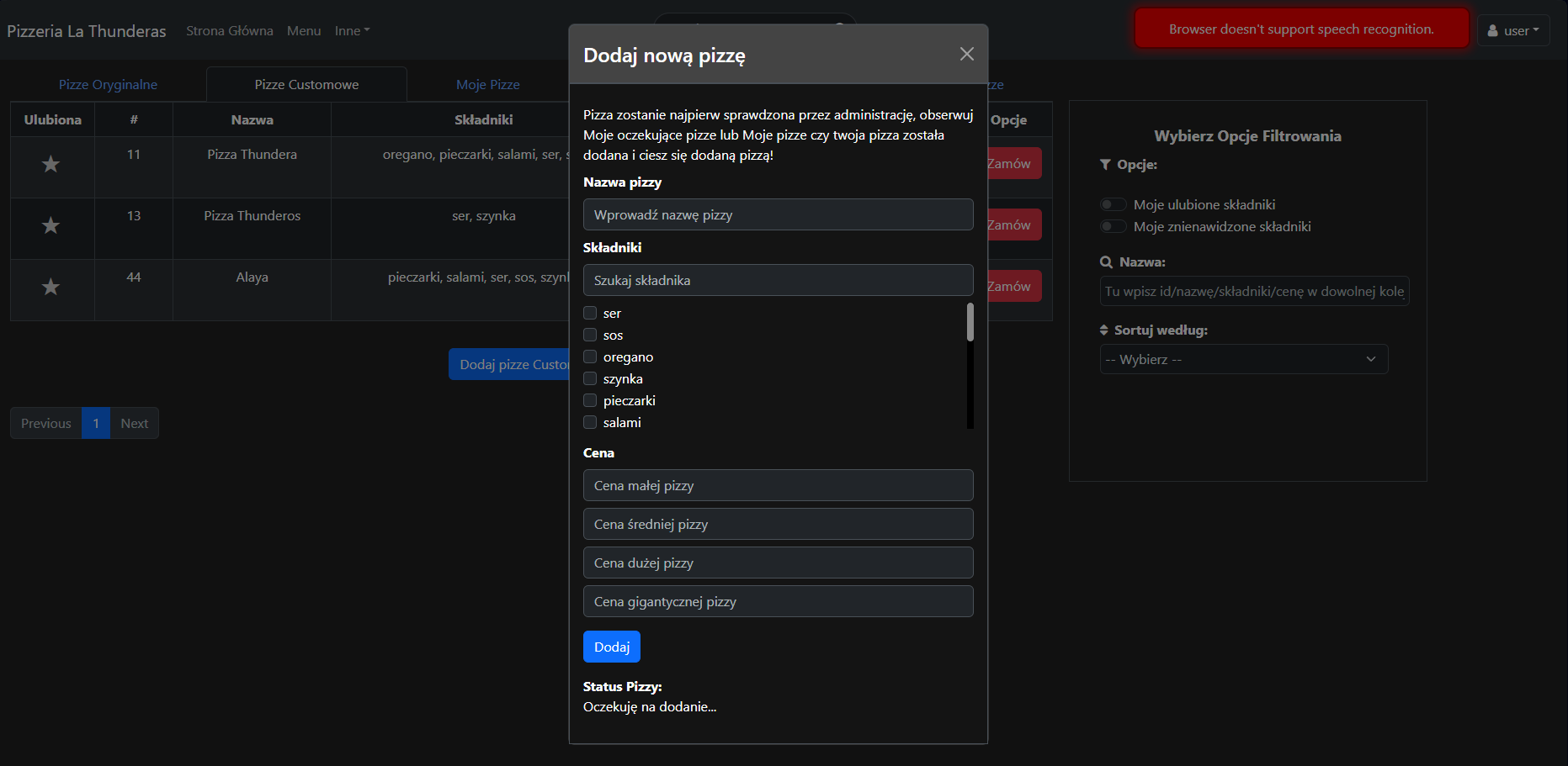 Project 2 screenshot